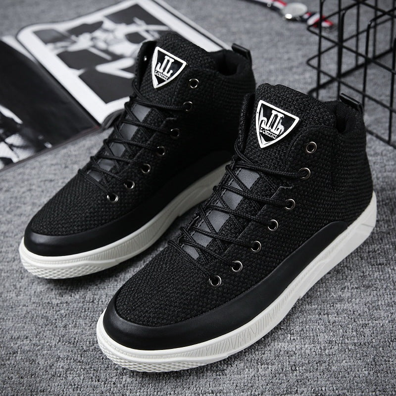 Men's linen high-top shoes men's sports casual shoes