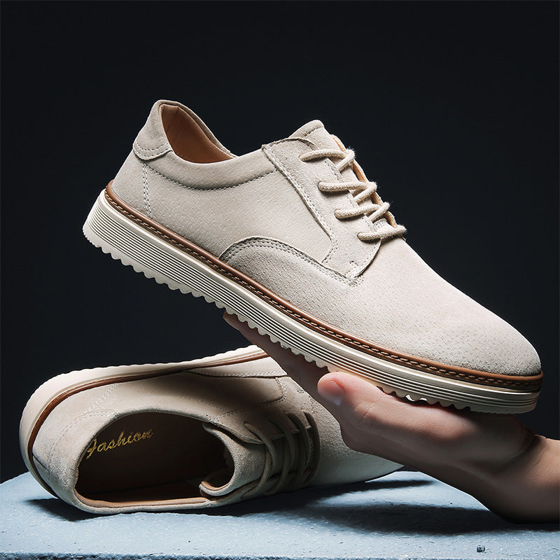 HOTLIST CART All-match Male Apricot Korean Small Leather Casual Shoes