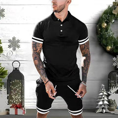 HOTLIST CART Mens Short Sets 2 Piece Outfits Polo Shirt Fashion Summer Tracksuits Casual Set Short Sleeve And Shorts Set For Men