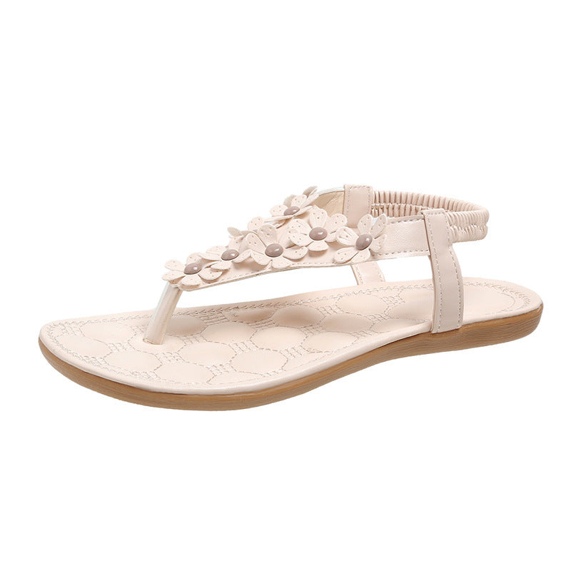 LUXE CHIC Women's Fashion Solid Color Flat Sandals