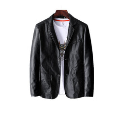 HOTLIST CART Leather Men's Autumn And Winter Jacket Thin Lapel