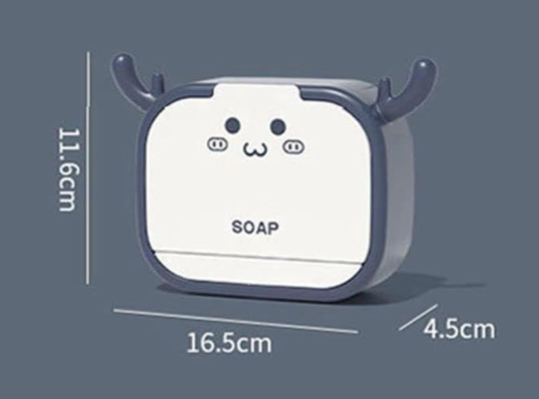 HOTLIST CART Flip-Top Cartoon Shape Bathroom Laundery  Antler Hook Wall Soap Storage Box