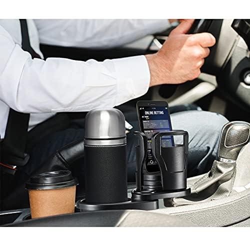 HOTLIST CART CAR CUP HOLDER Multi-Functional Dual Car Cup Holder, 360° Rotating Adjustable Cup Holder