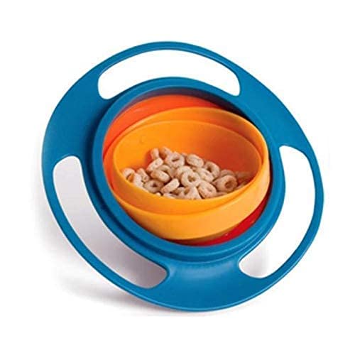 HOTLIST CART No Spill Gyro Bowl For Baby And Kids, 360 Degree Rotation Food Bowl - Multicolor (Pack Of 1) - Polypropylene (Pp), 600 Ml