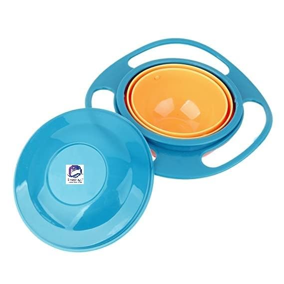 HOTLIST CART No Spill Gyro Bowl For Baby And Kids, 360 Degree Rotation Food Bowl - Multicolor (Pack Of 1) - Polypropylene (Pp), 600 Ml