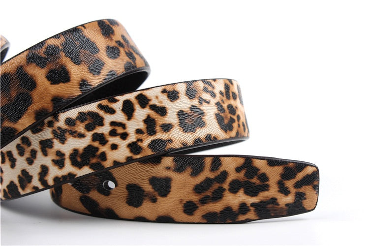Women's Leopard Leather Belt