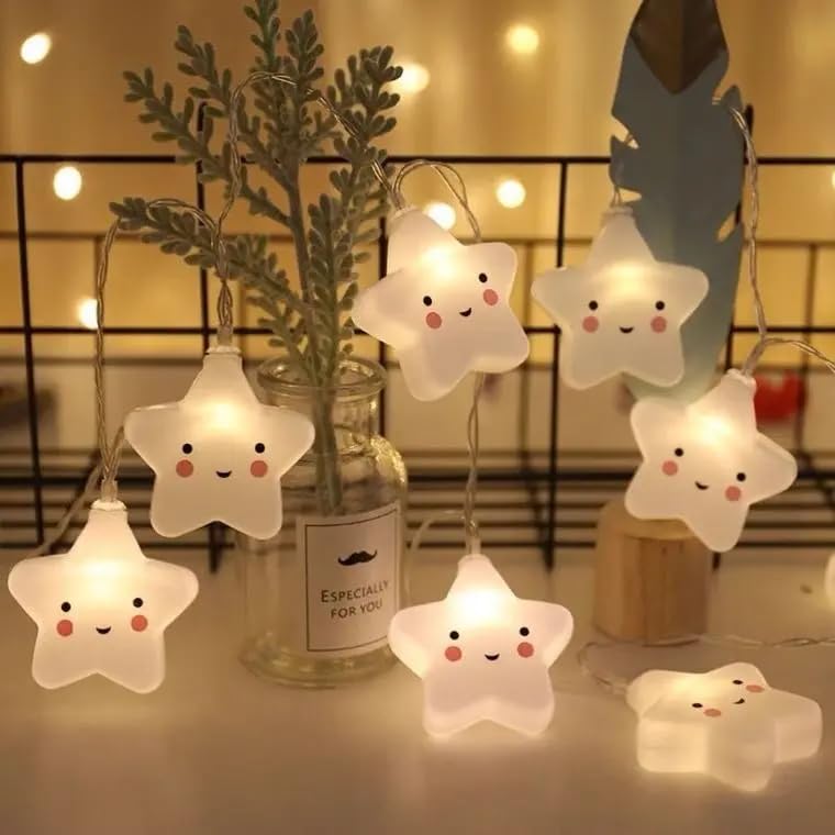 HOTLIST CART Smiling Star Led Serial String Lights - 10 Feet 14 Led Fairy Lights for Home Decoration