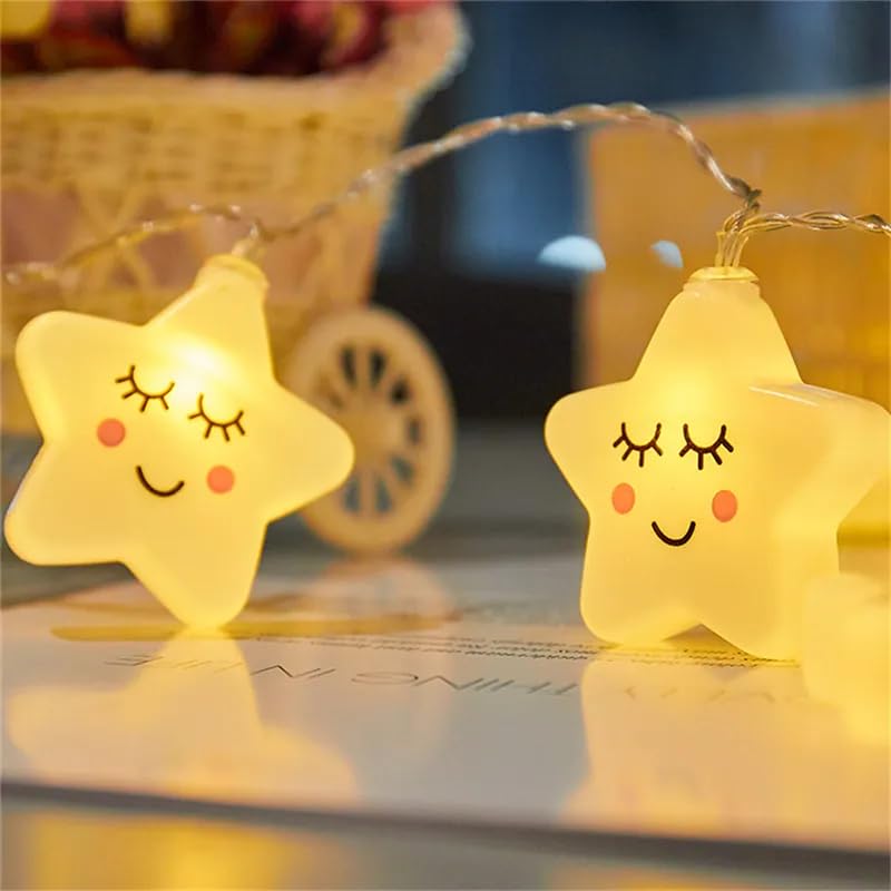 HOTLIST CART Smiling Star Led Serial String Lights - 10 Feet 14 Led Fairy Lights for Home Decoration