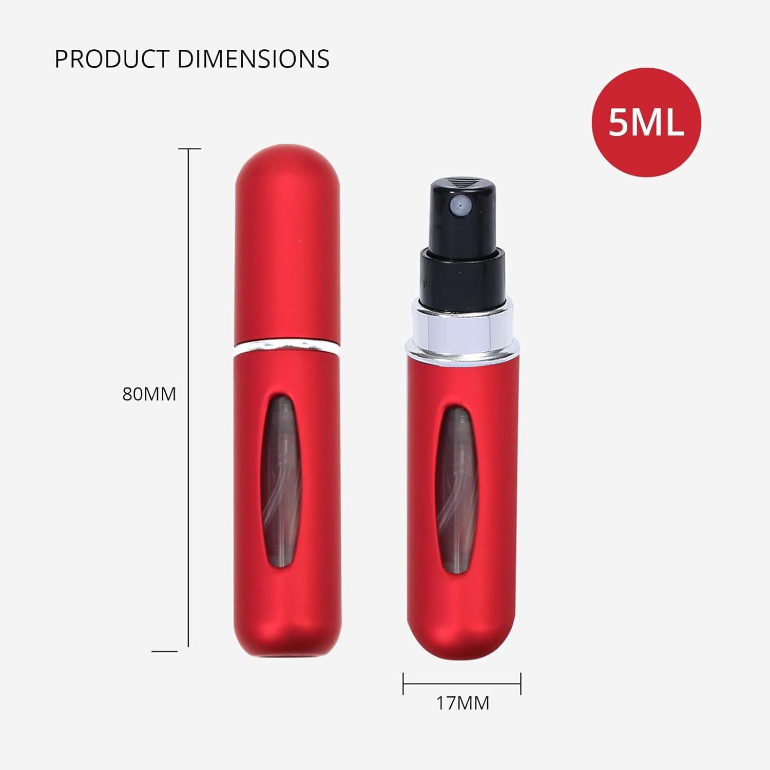 HOTLIST  CART Perfume Bottle Round Head Mini Handy Size Press Perfume Atomiser Refillable Leakproof Spray Travel Portable Self-pump Empty Fragrance Container,5 ml