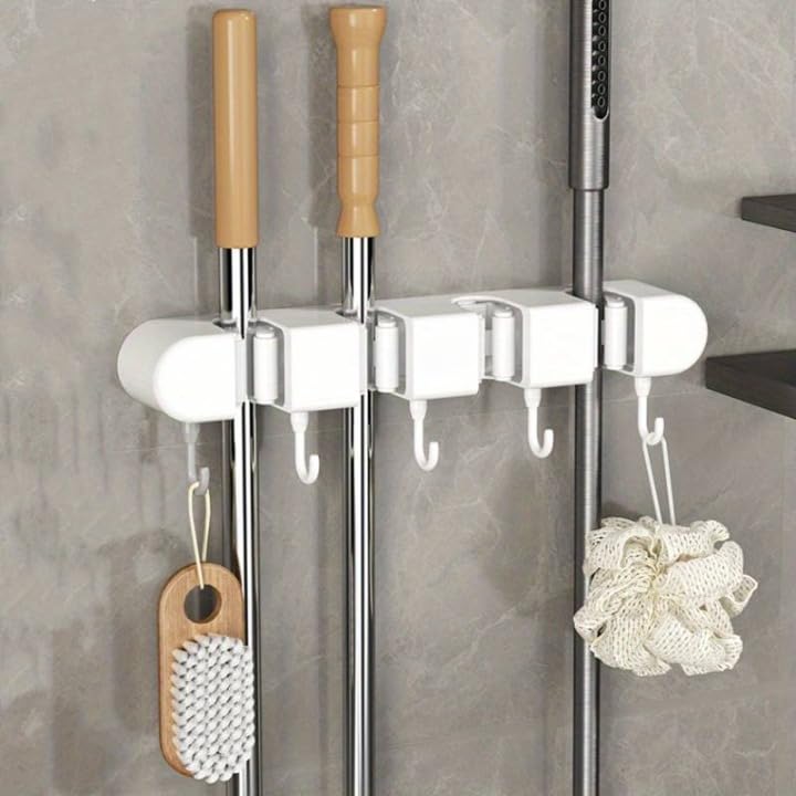 HOTLIST CART  Holder Wall Mounted, mop Holder for Wall, Broom Stick Holder Wall Mounted Stand, Storage Broomstick