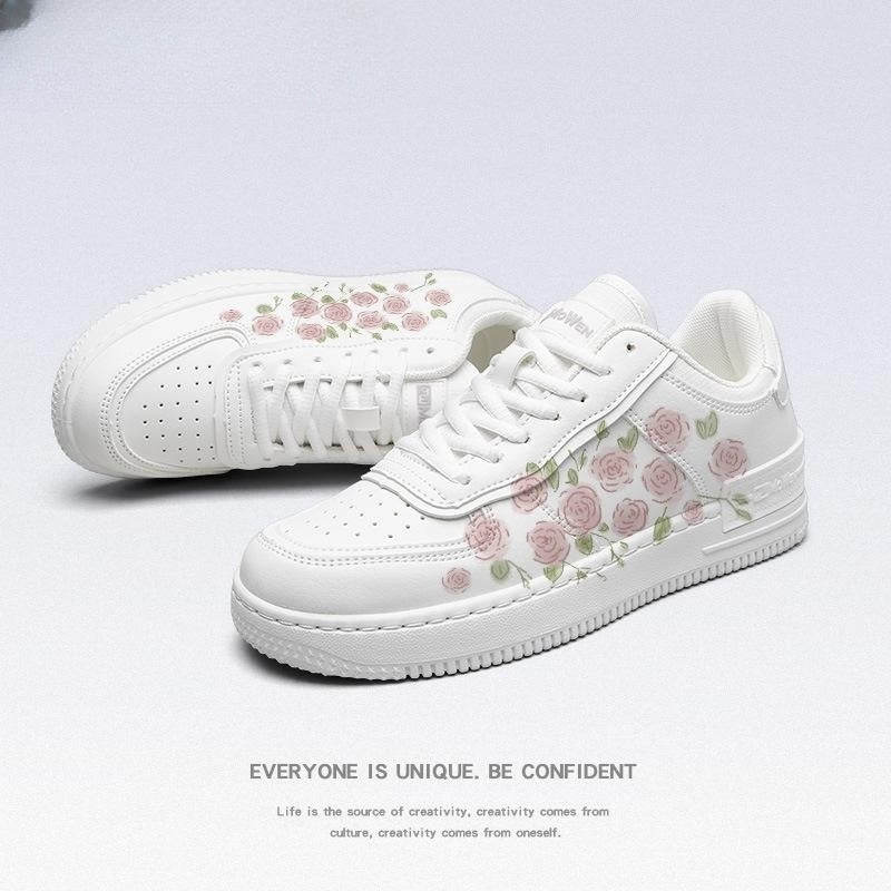 LUXE CHIC White Shoes Girls' Sneakers Autumn New