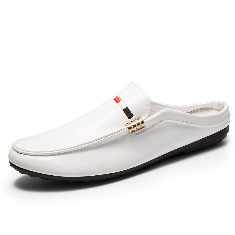 HOTLIST CART  Youth Casual Loafers Shoes Boat White Lazy Shoes Mens Light Half-Soled