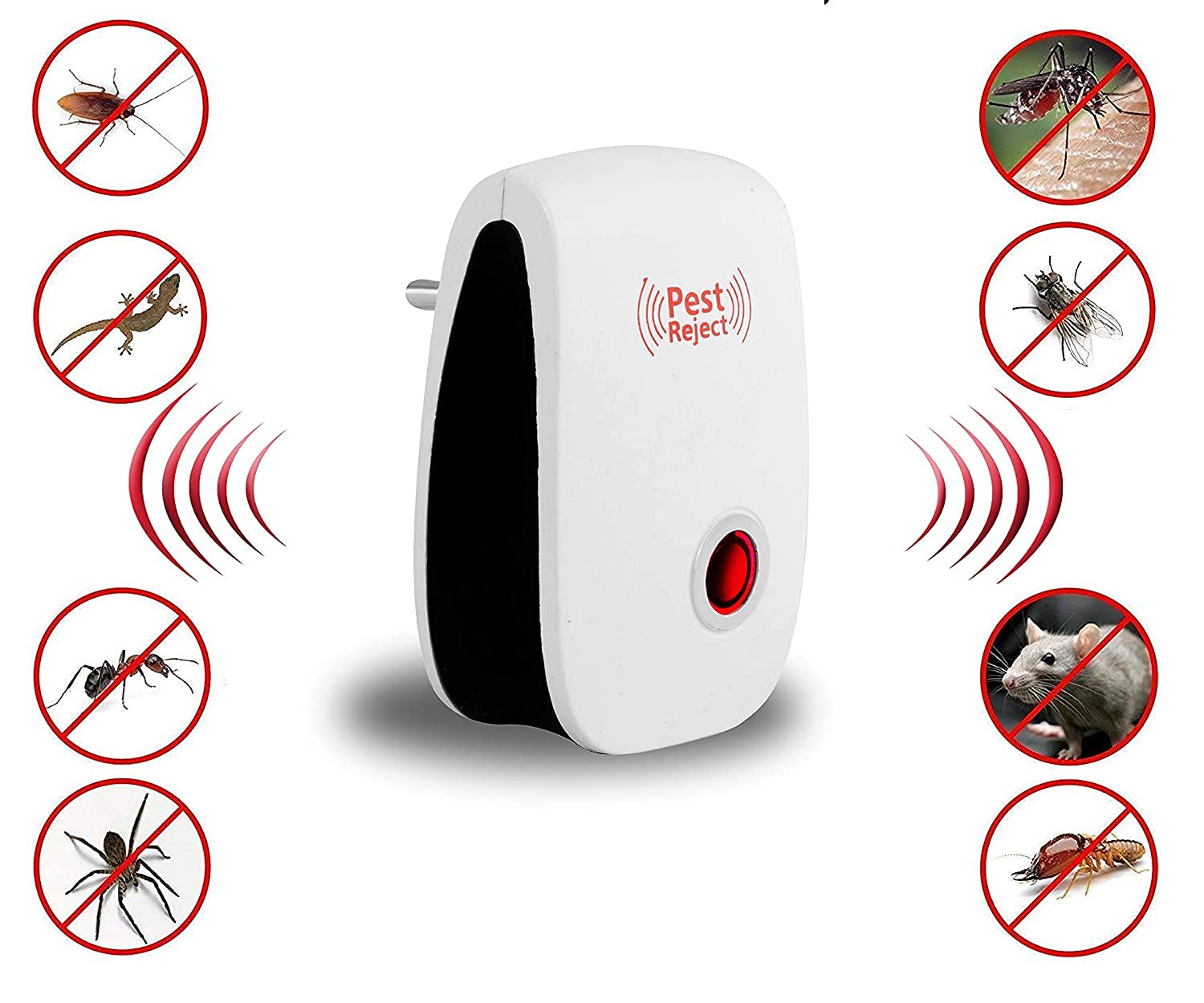 HOTLIST CART Ultrasonic Pest Repeller to Repel Rats, Cockroach, Mosquito, Home Pest and Rodent Repelling Aid for Mosquito, Cockroaches, Ants Spider Insect Pest Control Electric Pest Repelling (White)