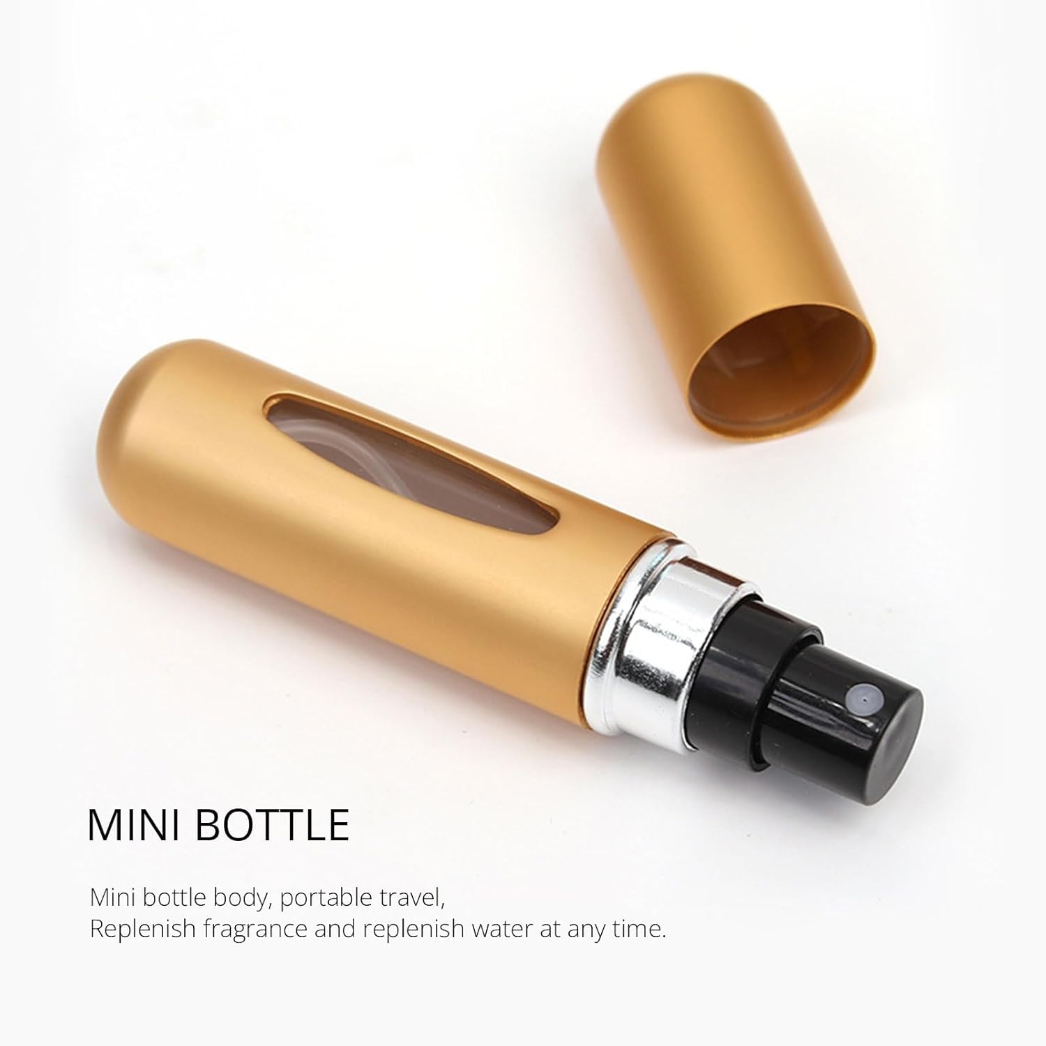 HOTLIST  CART Perfume Bottle Round Head Mini Handy Size Press Perfume Atomiser Refillable Leakproof Spray Travel Portable Self-pump Empty Fragrance Container,5 ml