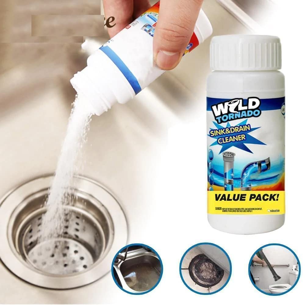 HOTLIST CART Sink & Drain Cleaner Powder | Powerful & Clog Remover Sink Cleaning Powder | Automatic Toilet Blockage Cleaner, Removes Clogs, Blockage in Washbasin, Septic Tank, Sinks, Pipes