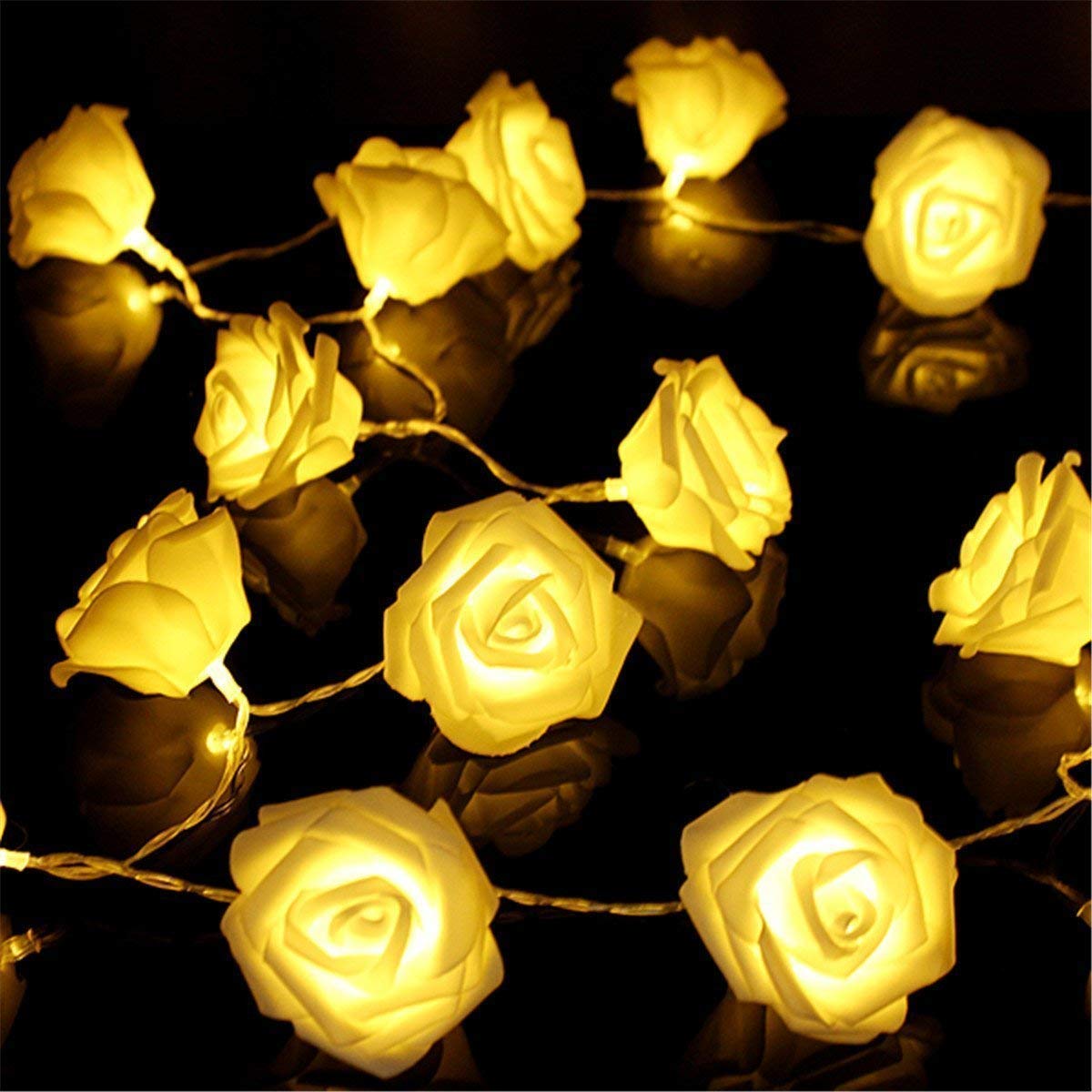 HOTLIST CART Rose String Lights for A Magical and Romantic Atmosphere Delicate Rose-Shaped LED Bulbs Create A Whimsical and Enchanting Ambiance for Indore Outdoor