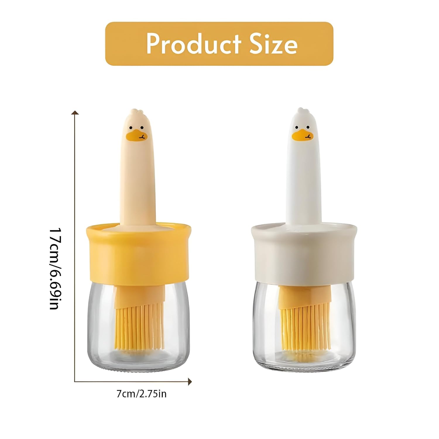 HOTLIST CART Silicone Brush and high Temperature Resistant Oil Bottle, 2 in 1 Oil Dispenser Bottle with Silicone Basting Brush for Cooking