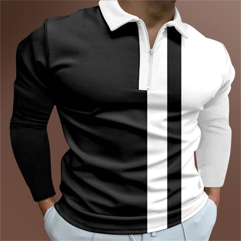 HOTLIST CART Men's POLO Shirt Striped Printed Short Sleeve T-Shirt Lapel Shirt