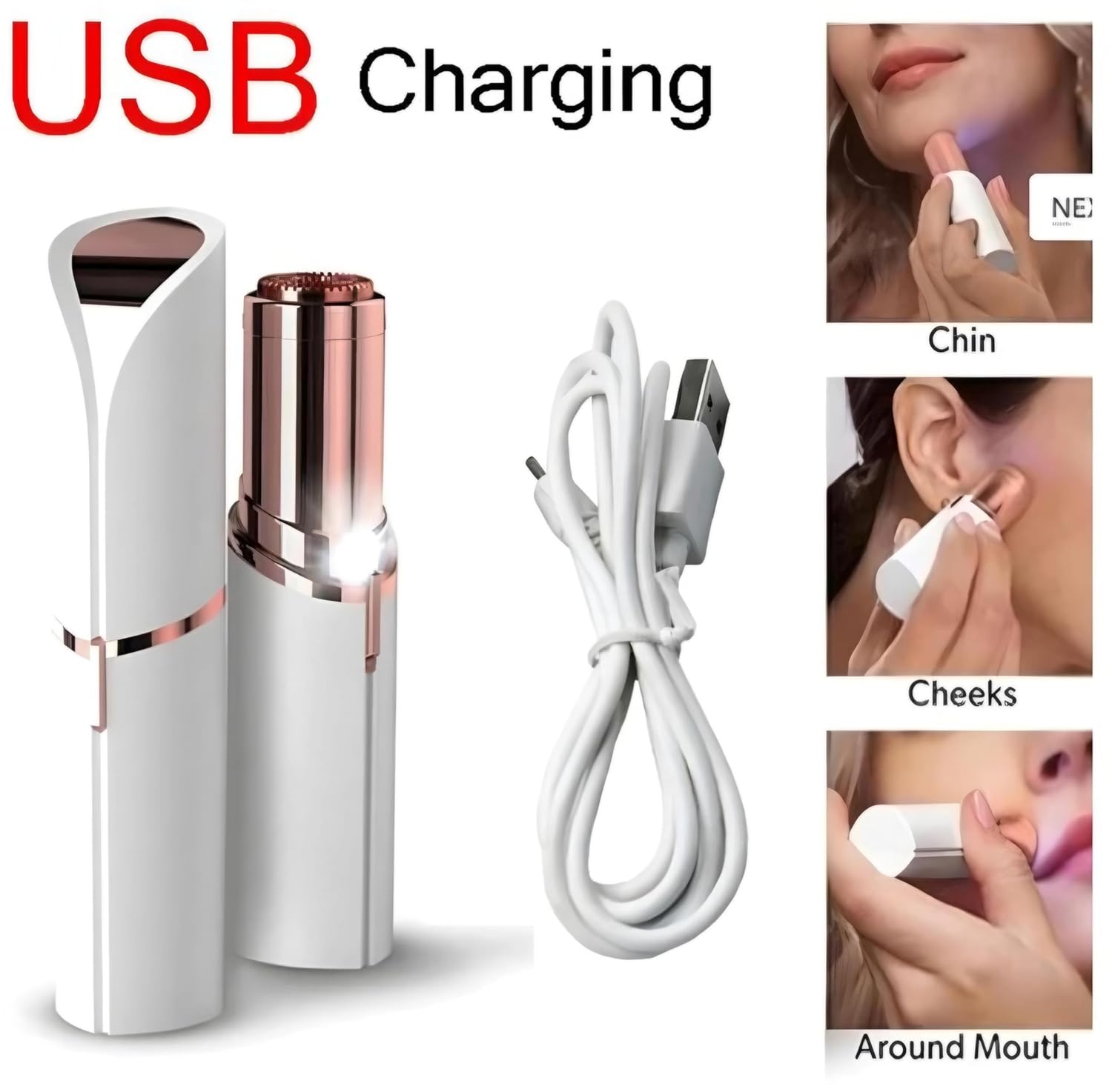 HOTLIST CART Facial Hair Removal USB RECHARGEABLE Epilator Machine for Women