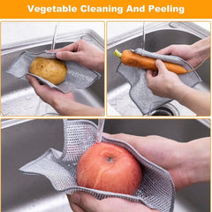 HOTLIST CART Multipurpose Wire Dishwashing Rags for Wet and Dry Stainless Steel Scrubber Non-Scratch Wire Dishcloth for Washing Dishes Sinks Counters Easy Rinsing Machine Washable Pack 6