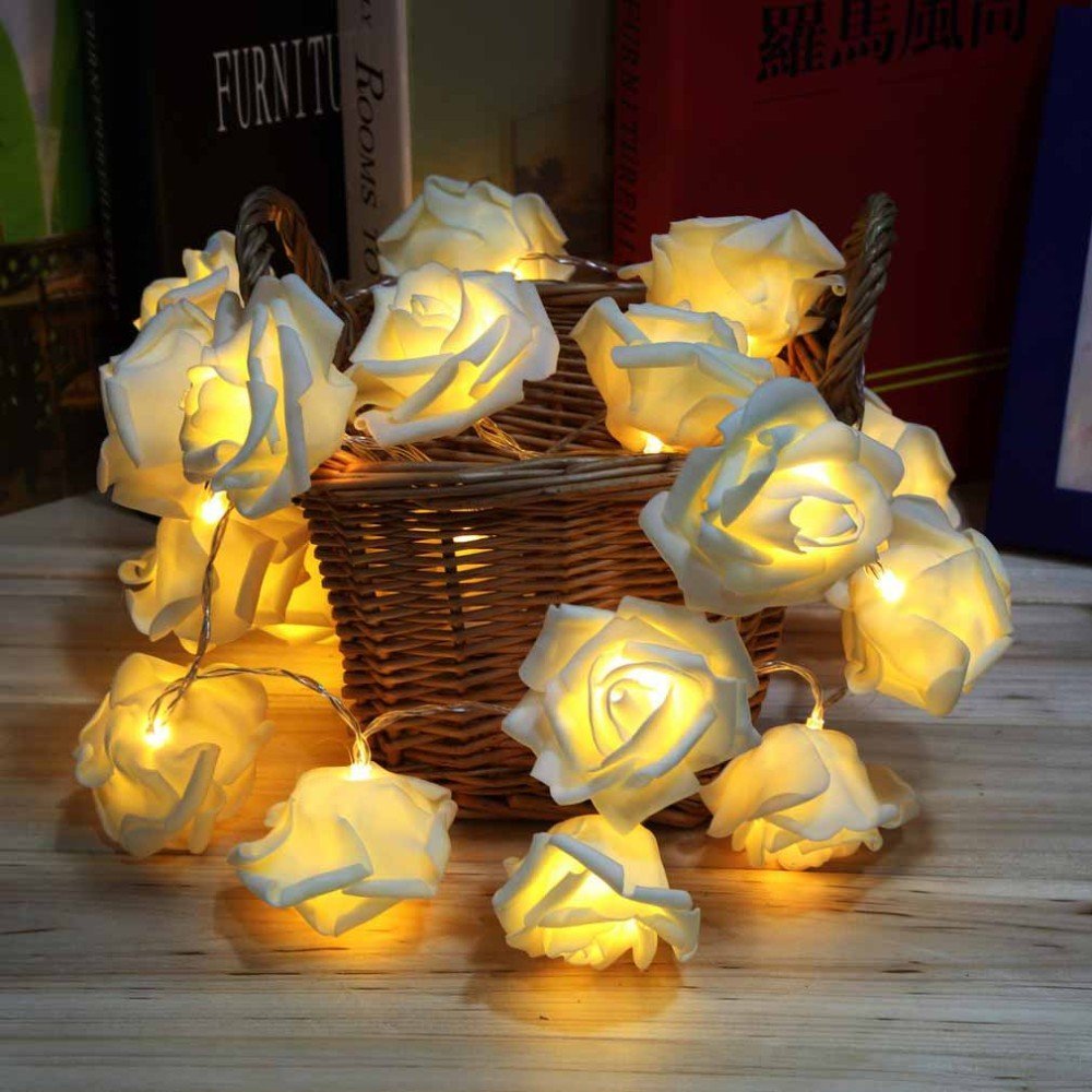 HOTLIST CART Rose String Lights for A Magical and Romantic Atmosphere Delicate Rose-Shaped LED Bulbs Create A Whimsical and Enchanting Ambiance for Indore Outdoor