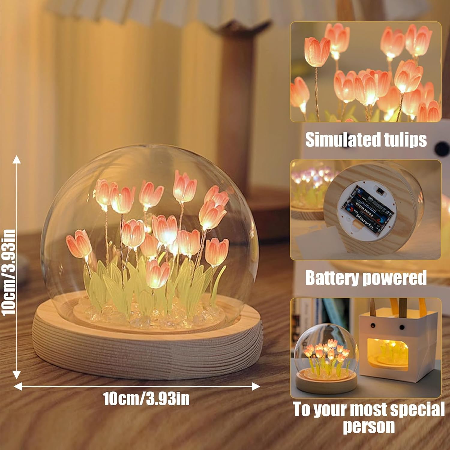 HOTLIST CART Tulip Night Light for Bedroom ,LED Nightlight Flower Table Lamp for Home Decor