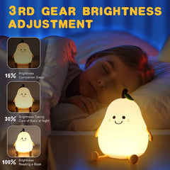 Cute Smile Pear Night Light, 7 Colour Changing LED Portable Pear Lamp