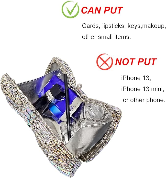 HOTLIST CART Bowknot Luxury Crystal Clutch Women Glitter Rhinestone Evening Bag for Party Wedding