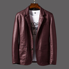 HOTLIST CART Leather Men's Autumn And Winter Jacket Thin Lapel