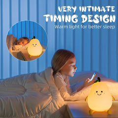 Cute Smile Pear Night Light, 7 Colour Changing LED Portable Pear Lamp
