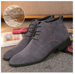 HOTLIST CART Winter, suede, low-cut men's shoes, business sanding, top layer, leather, breathable and velvet leather shoes, England