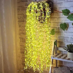 HOTLIST CART Green Leaf Artificial Curtain LED String Light, 200 LEDs, 8 Modes, Remote Control