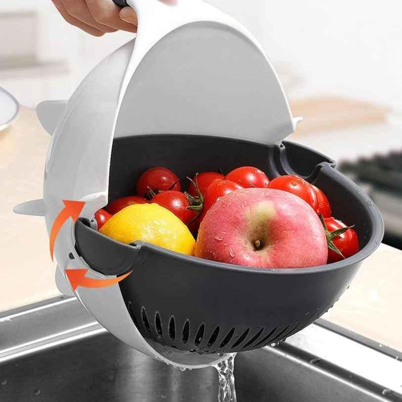 HOTLIST CART Vegetable Cutter- 7 in 1 Multifunction Magic Rotate Vegetable Cutter with Drain Basket Large Capacity