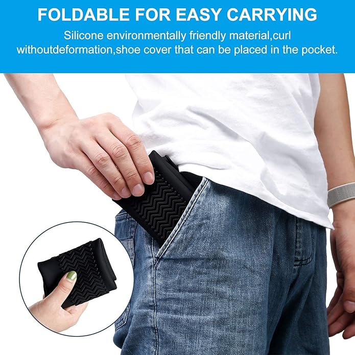 HOTLIST Cart Waterproof Silicone Shoe Cover, Outdoor Non-Slip Anti Skid Waterproof Shoe Covers, Portable Rain Boots Rainproof Shoes Cover Reusable Silicone Rain Boots. Multi