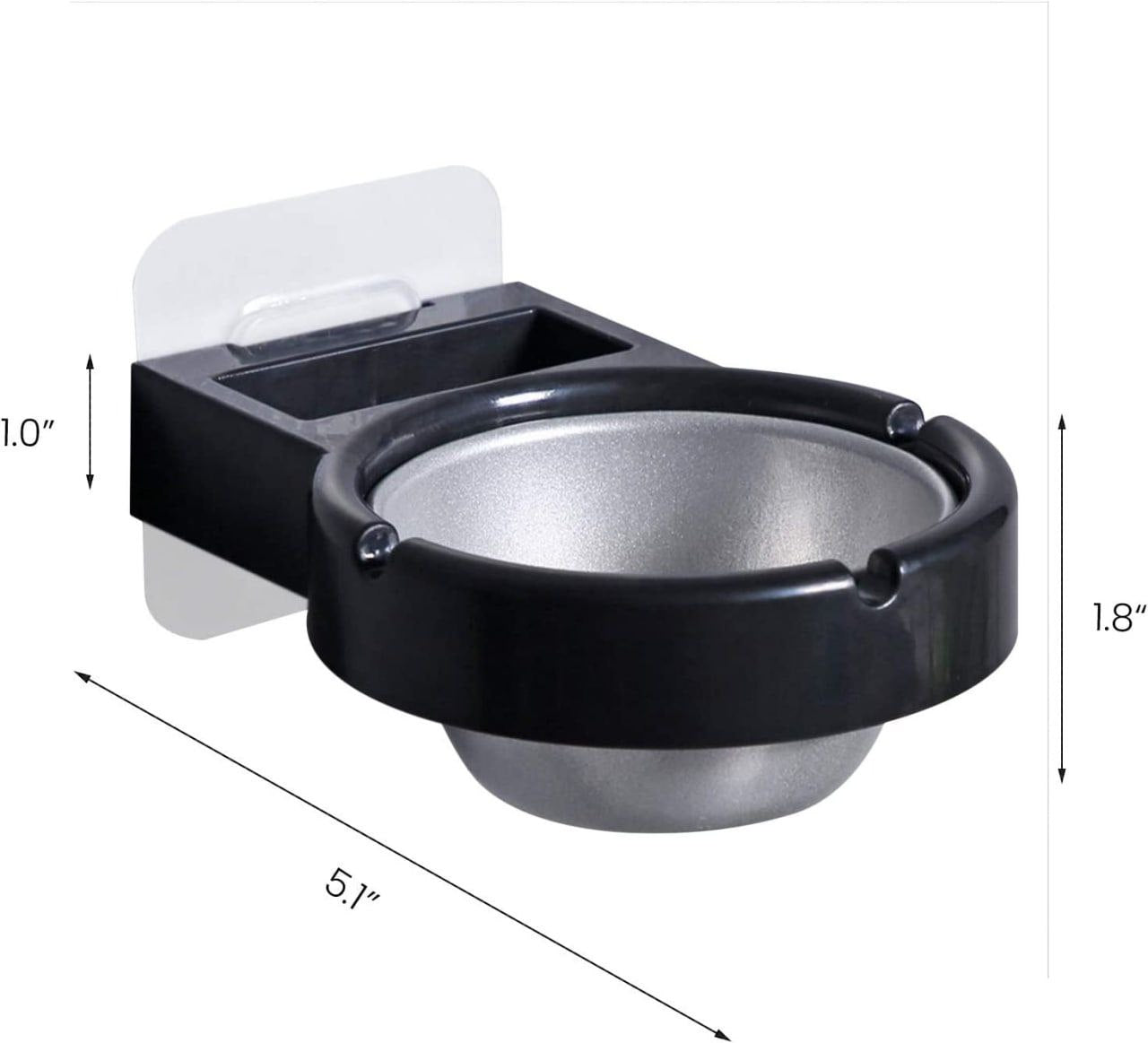 HOTLIST CART Self Adhesive Wall Mounted Ashtray Waterproof Stainless Steel Ashtray Smoking Ashtray