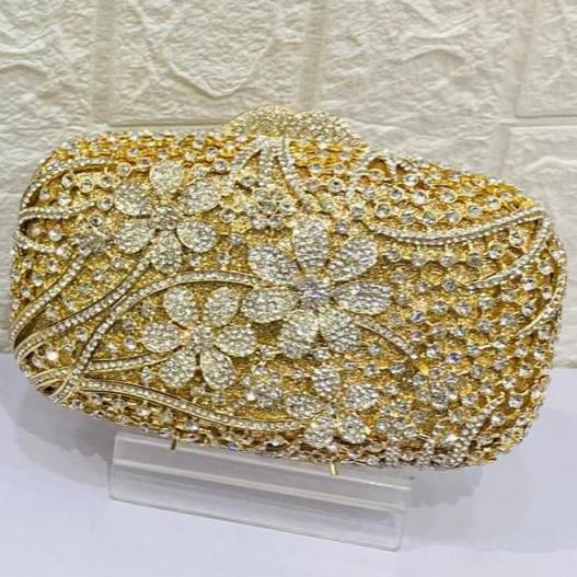 HOTLIST CART Gold & Silver Evening Rhinestone Clutches