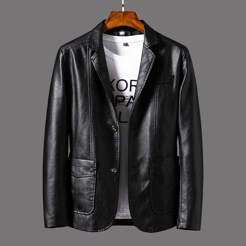 HOTLIST CART Leather Men's Autumn And Winter Jacket Thin Lapel