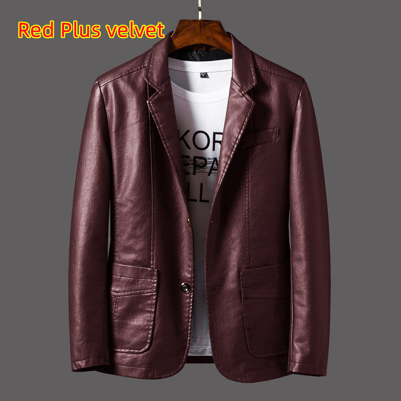 HOTLIST CART Leather Men's Autumn And Winter Jacket Thin Lapel