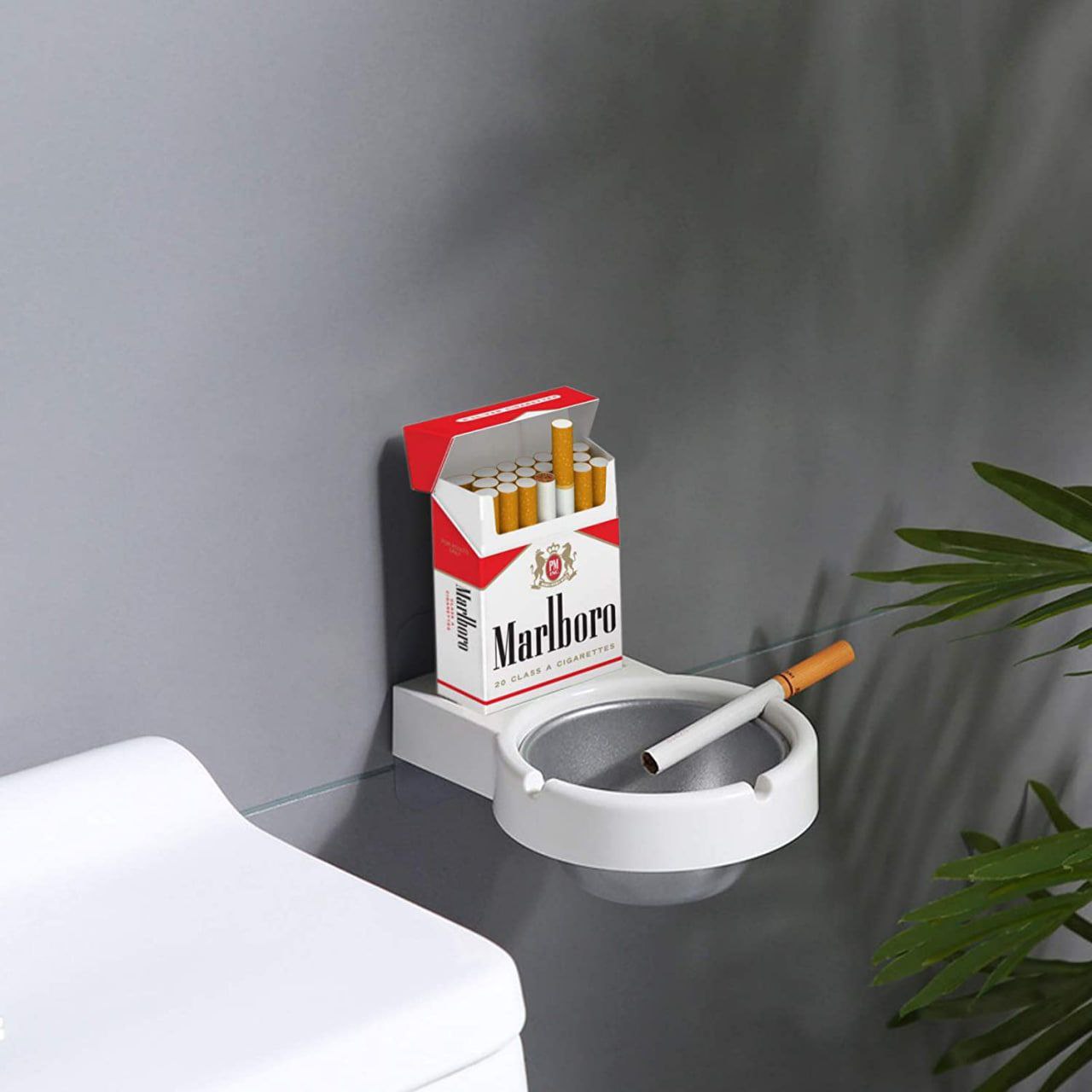 HOTLIST CART Self Adhesive Wall Mounted Ashtray Waterproof Stainless Steel Ashtray Smoking Ashtray