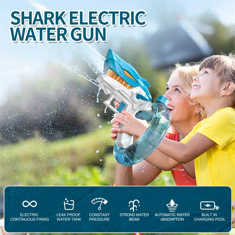 HOTLIST CART New Shark Electric Water Gun Toys Fully Automatic Continuous Fire Water Gun Large Capacity Beach Summer Children's Water Playing Toys