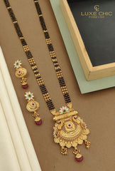 HOTLIST CART Antique Rajwadi Long Mangalsutra set with Beautiful Earrings