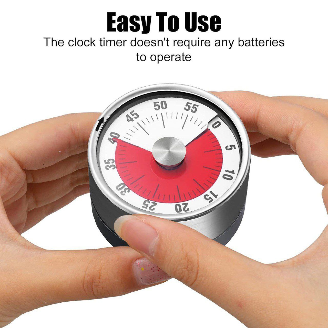 HOTLIST CART Visual Analog Countdown Timer Kids Mini 60 Minute Clock Mechanical Magnetic for Kid, Kitchen, Homeworks, Housework ,Classroom ,Cooking ,Baking ,Games.