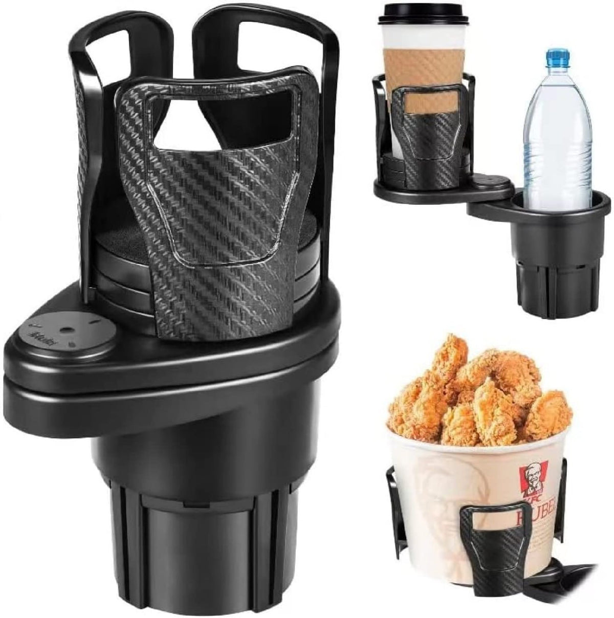 HOTLIST CART CAR CUP HOLDER Multi-Functional Dual Car Cup Holder, 360° Rotating Adjustable Cup Holder