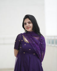 LUXE CHIC Heavy Faux Georgette Anarkali Dress