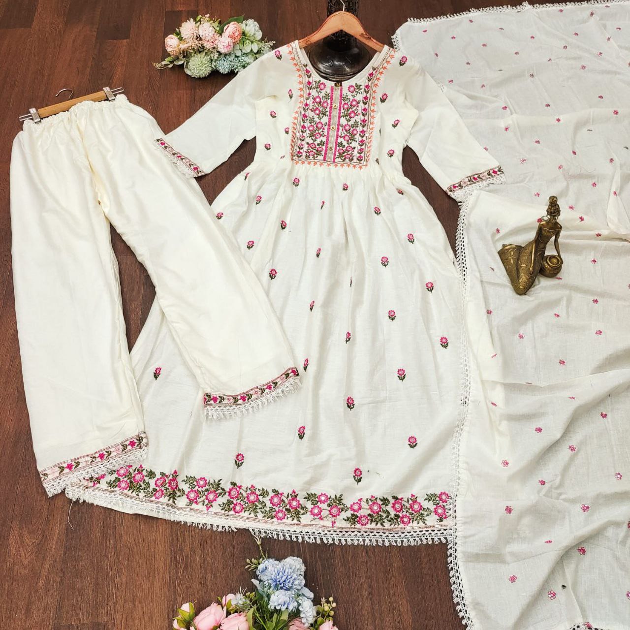 LUXE CHIC  beautiful MultiColor embroidery suit