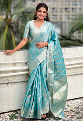 LUXE CHIC Kanjivaram Soft Tissue Pattu Traditional Saree