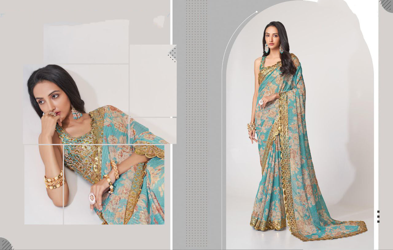 LUXE CHIC Floral Sarees