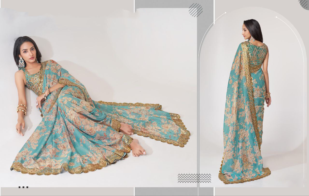 LUXE CHIC Floral Sarees