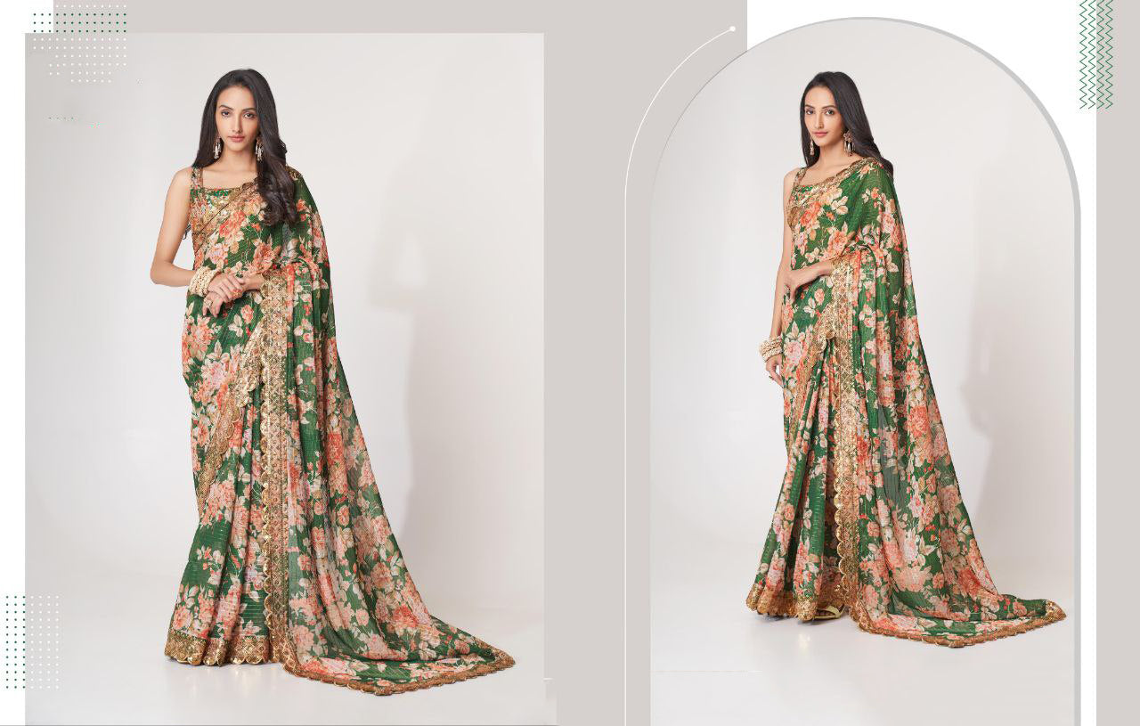 LUXE CHIC Floral Sarees