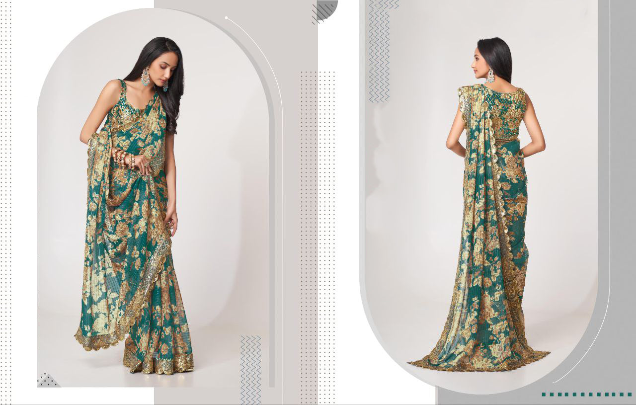 LUXE CHIC Floral Sarees